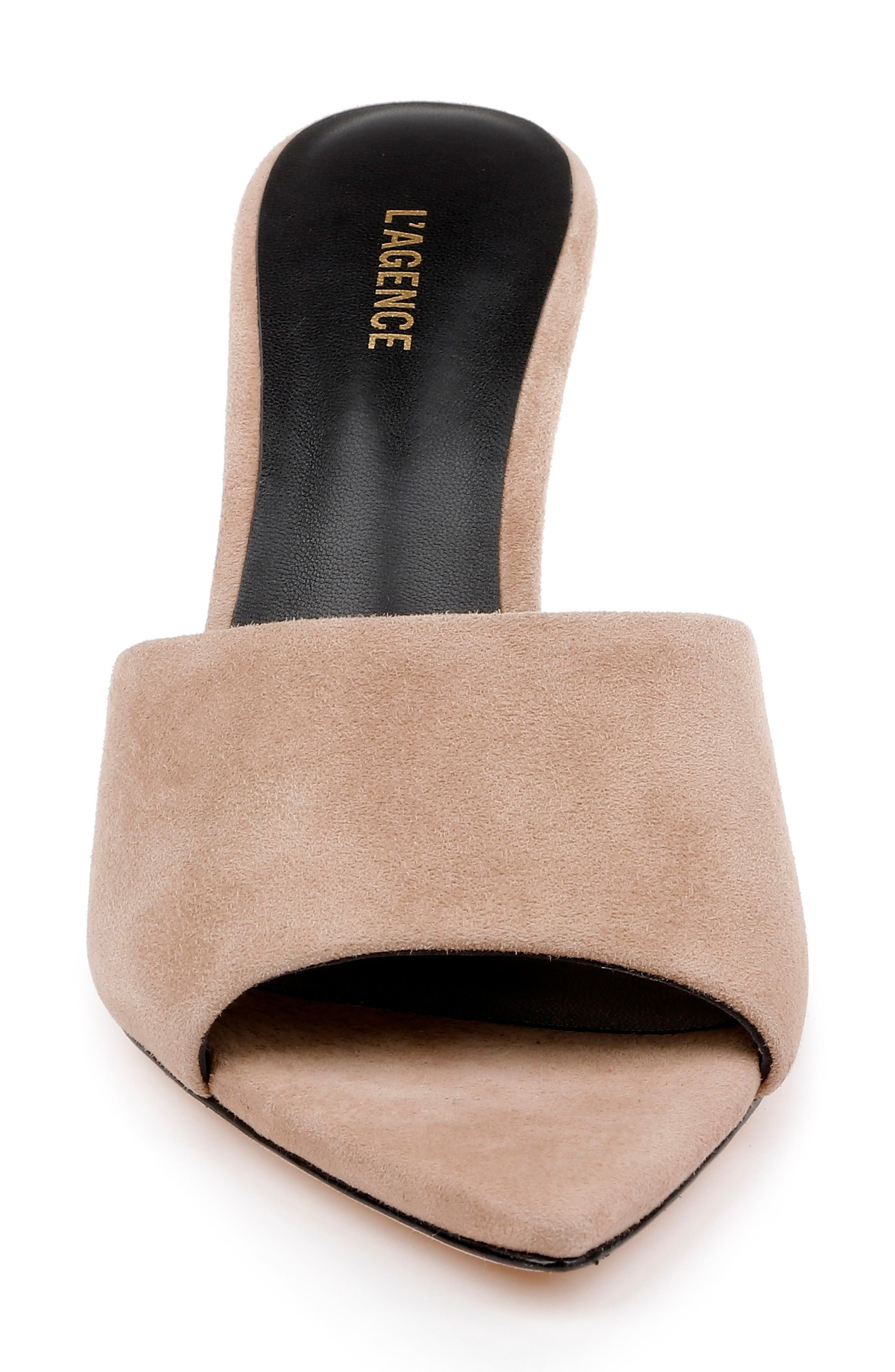 L'AGENCE Lolita Pointed Toe Sandal in Cappuccino Suede at Nordstrom - 4