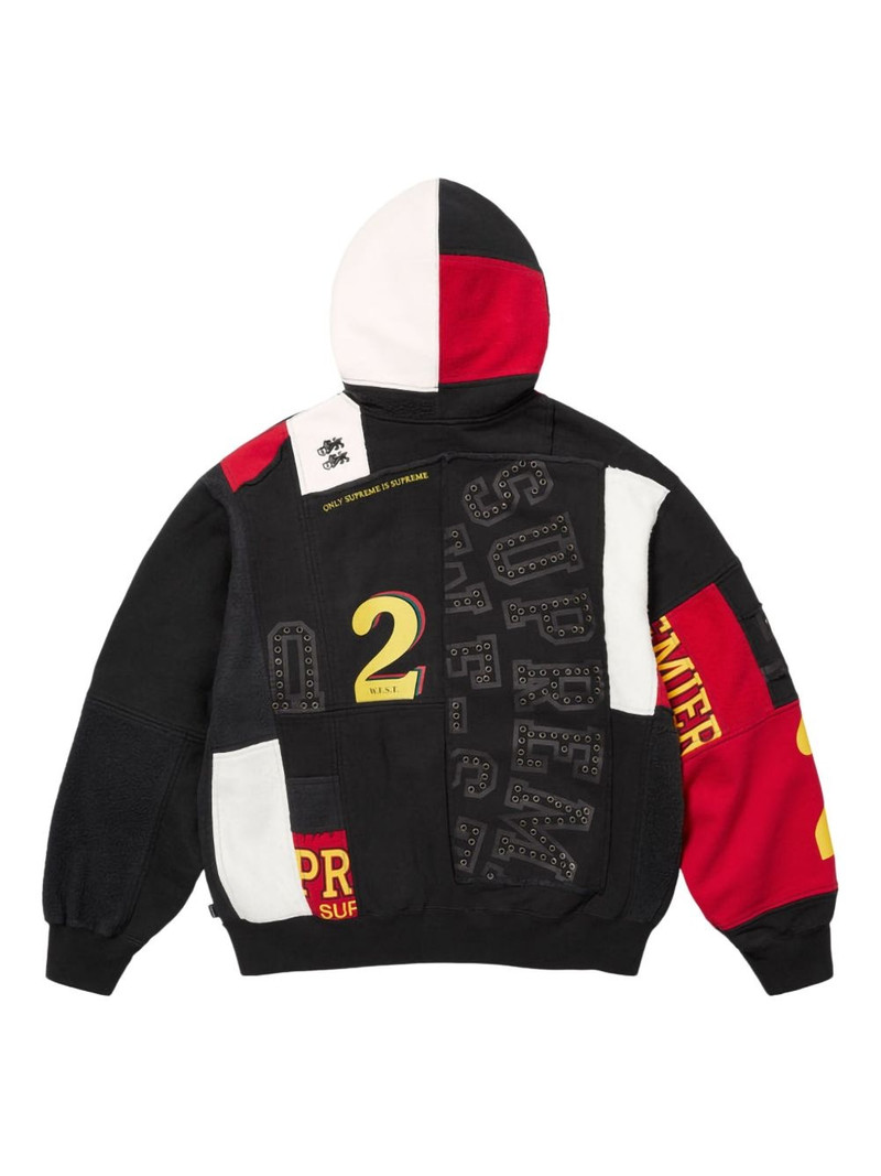 Supreme Patchwork zip-up hoodie outlook