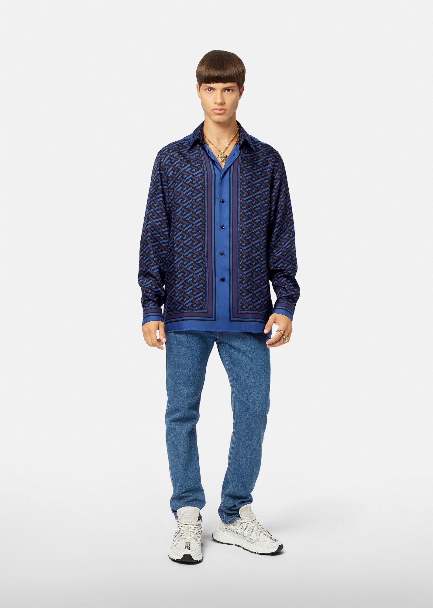 Medusa Tag Silk Shirt in Heritage Fit - 4