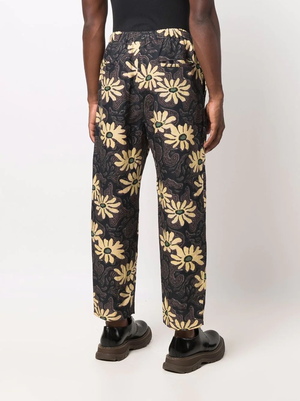 all-over floral print trousers - 4