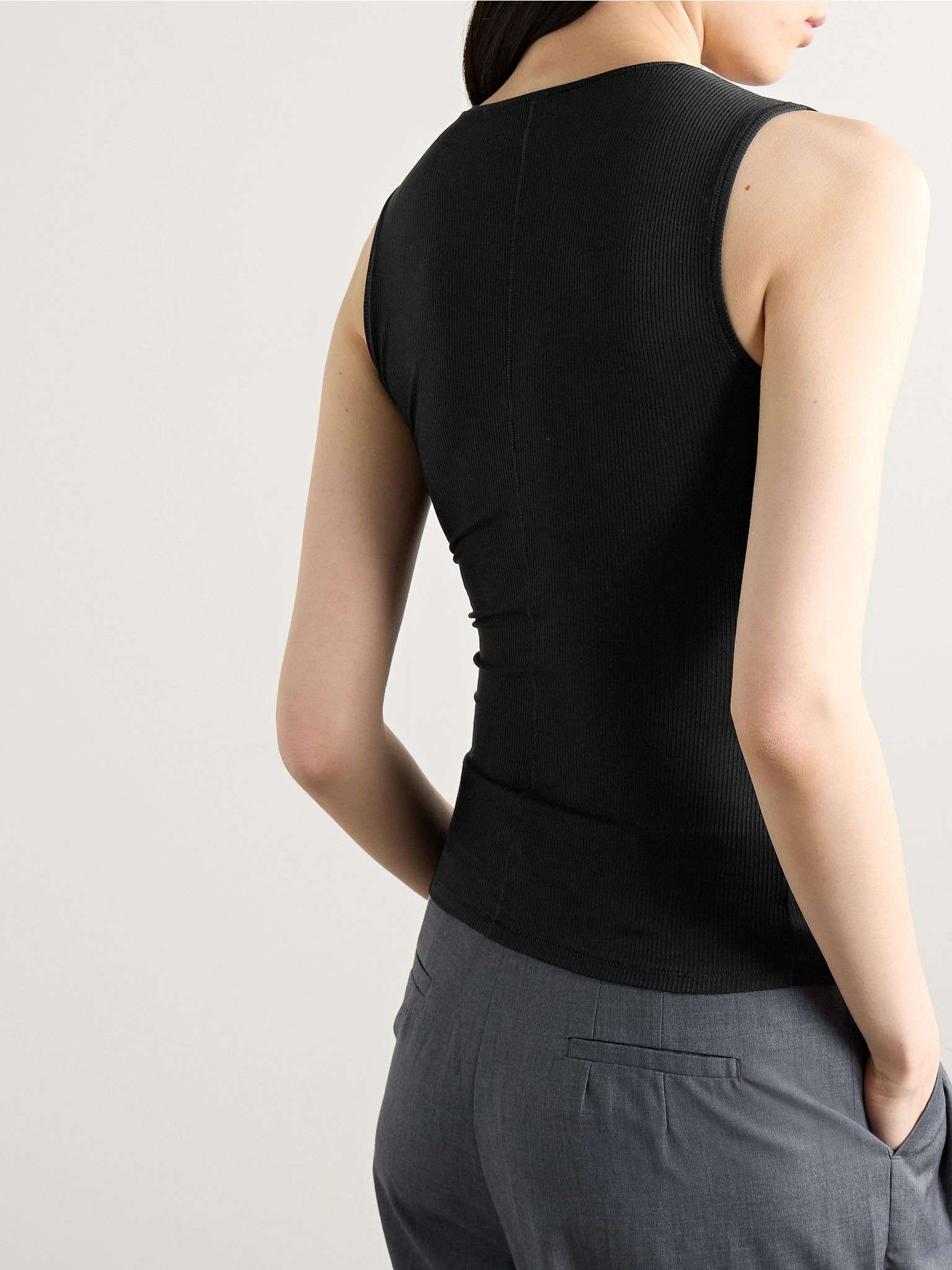 Soft Lounge V-Neck Tank - Onyx Black - 4