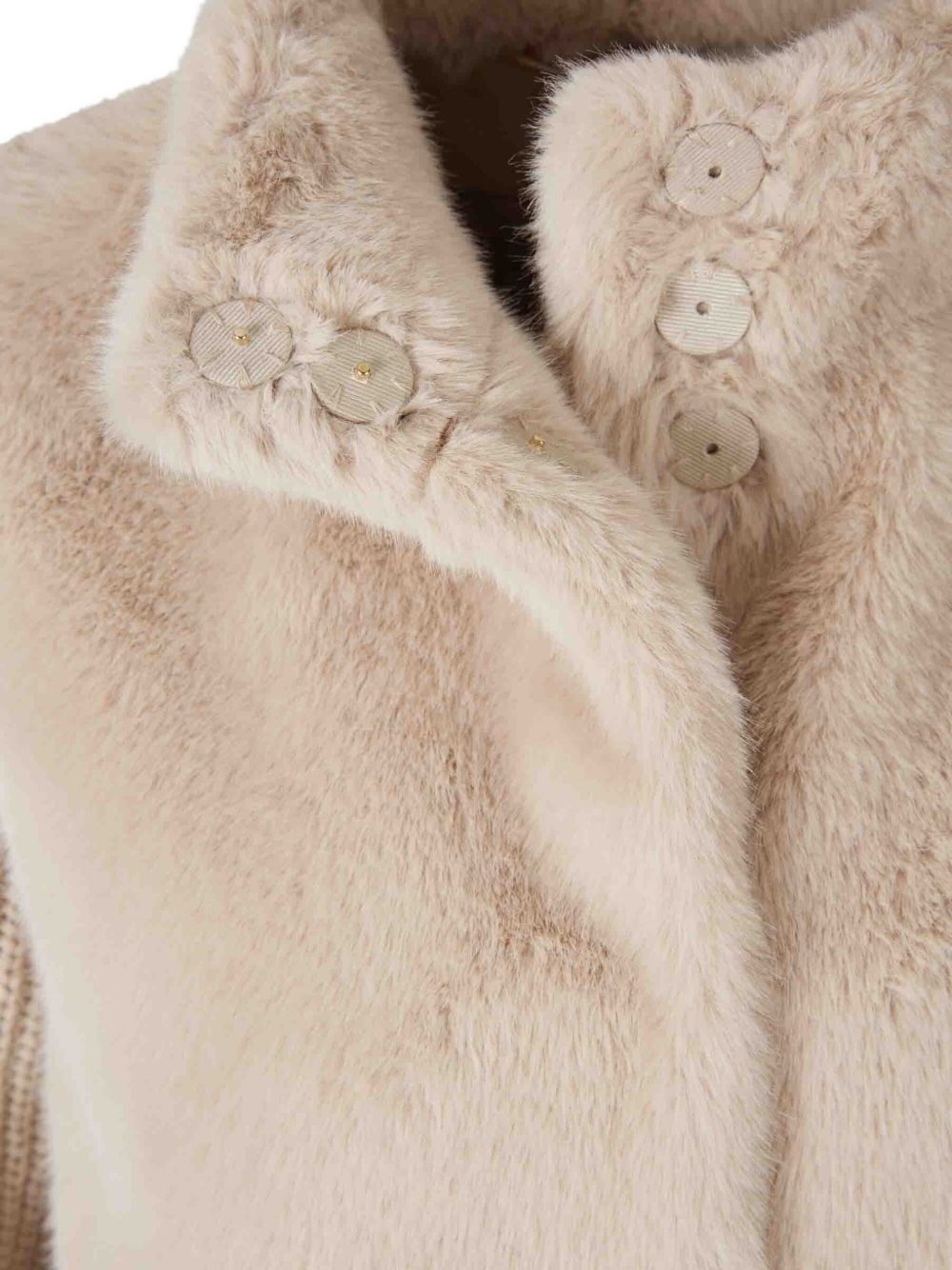 faux-fur ribbed-cuff jacket - 4