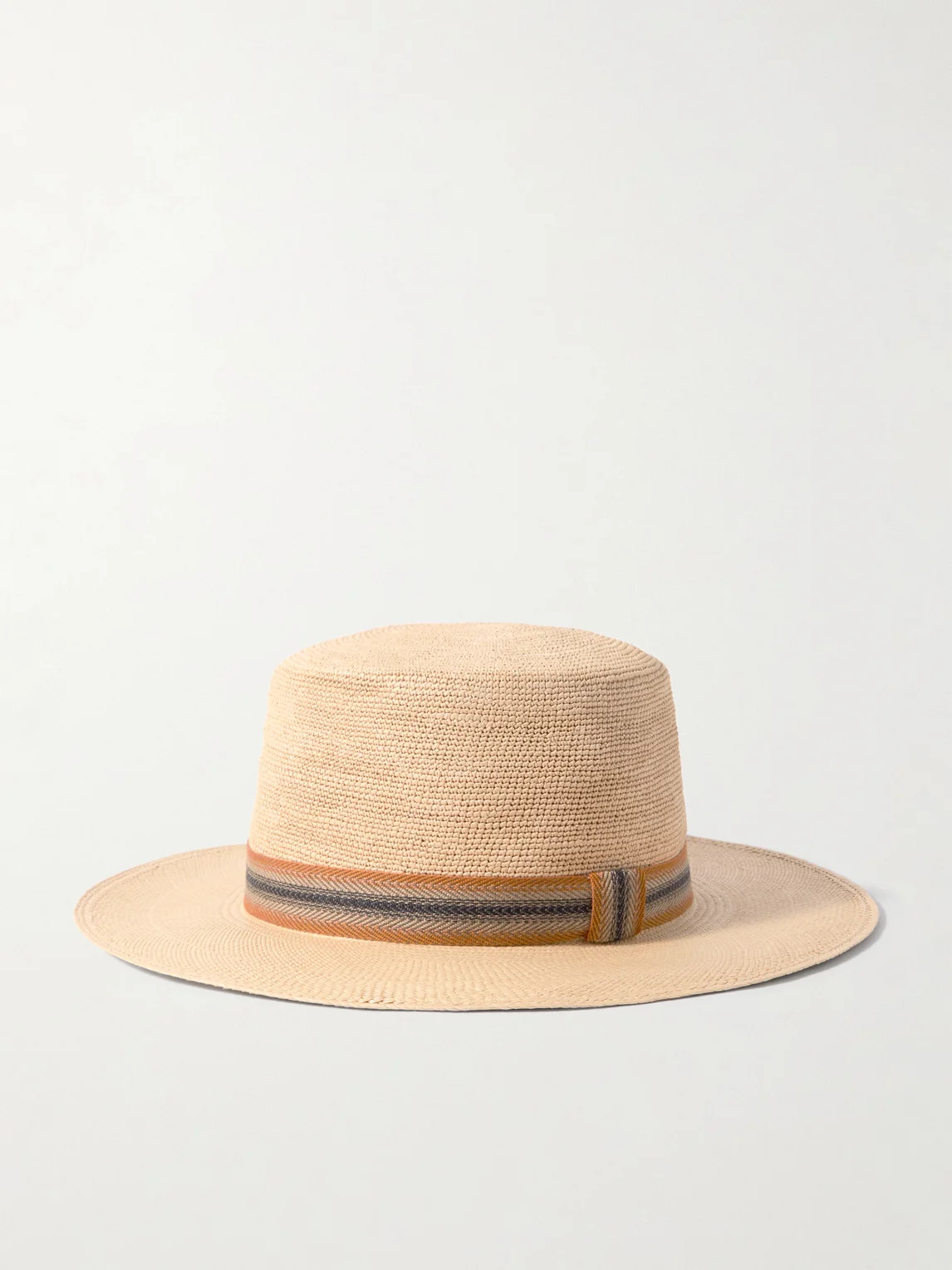 Naoki Webbing-Trimmed Straw Hat - 1