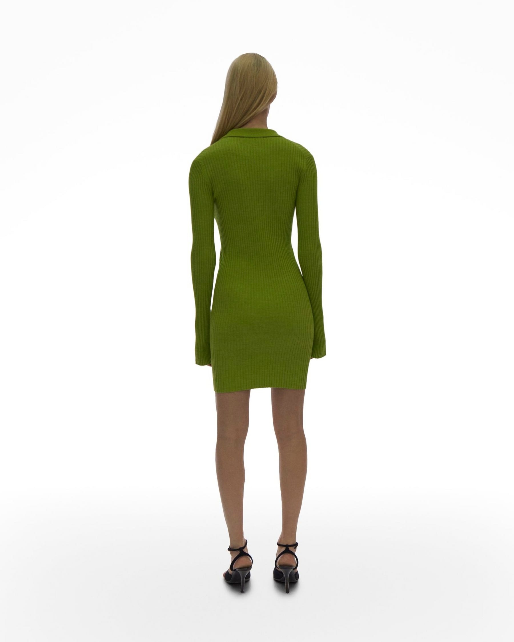 MARL KNIT POLO DRESS - 4