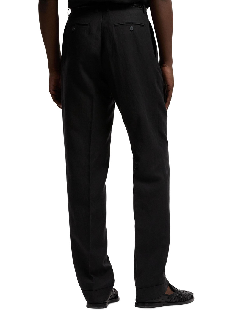 Men's Glenn Hand-Tailored Silk-Linen Trousers - Black 5