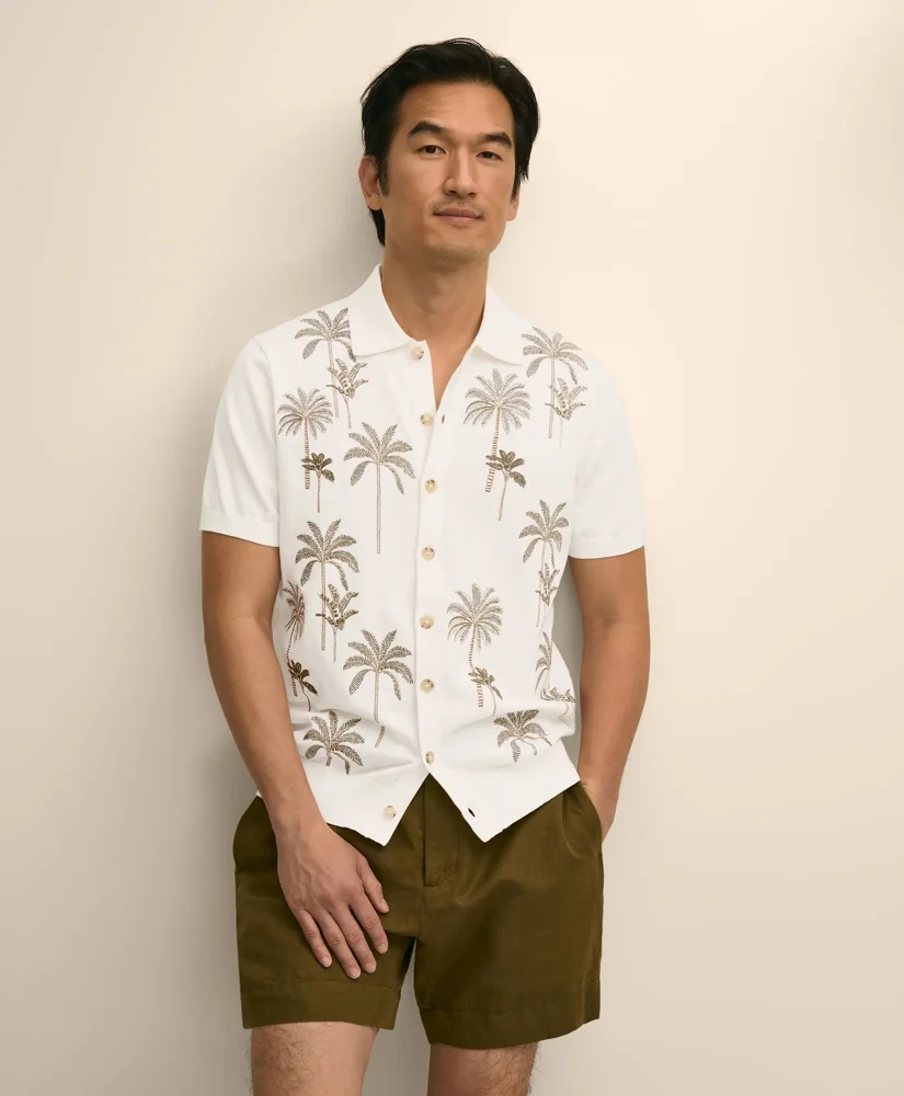Supima® Cotton Palm Polo Cardigan - 1