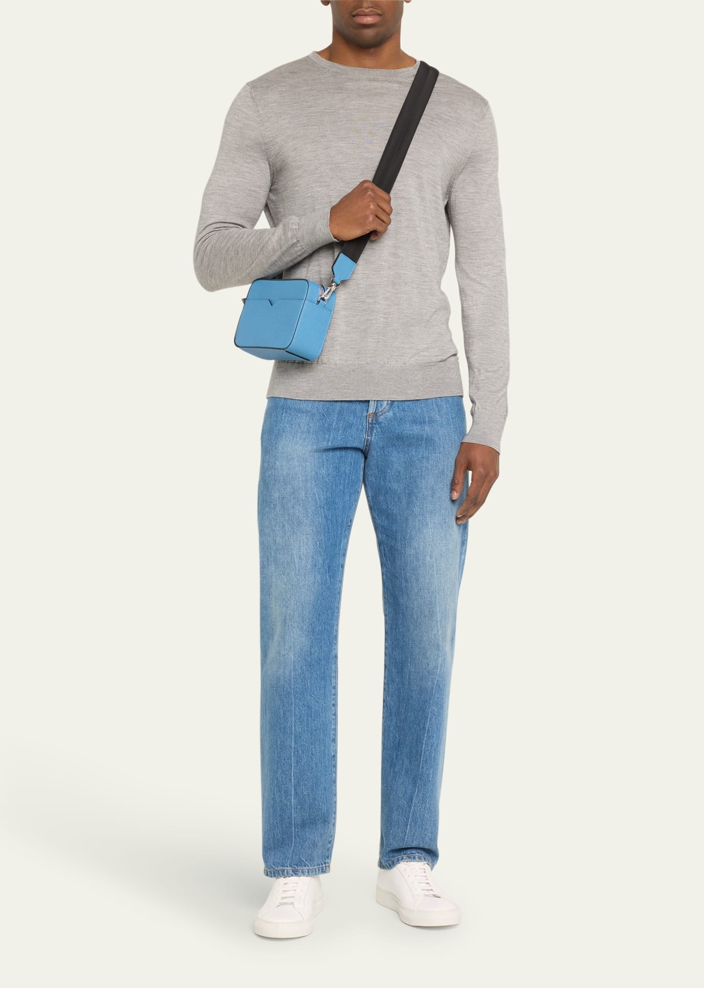 Men's Reporter Calfskin Crossbody Bag - 5