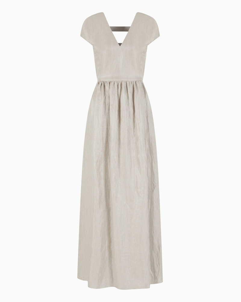 LINEN V-NECK LONG DRESS 1