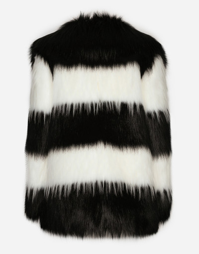 Dolce & Gabbana Striped faux fur coat outlook