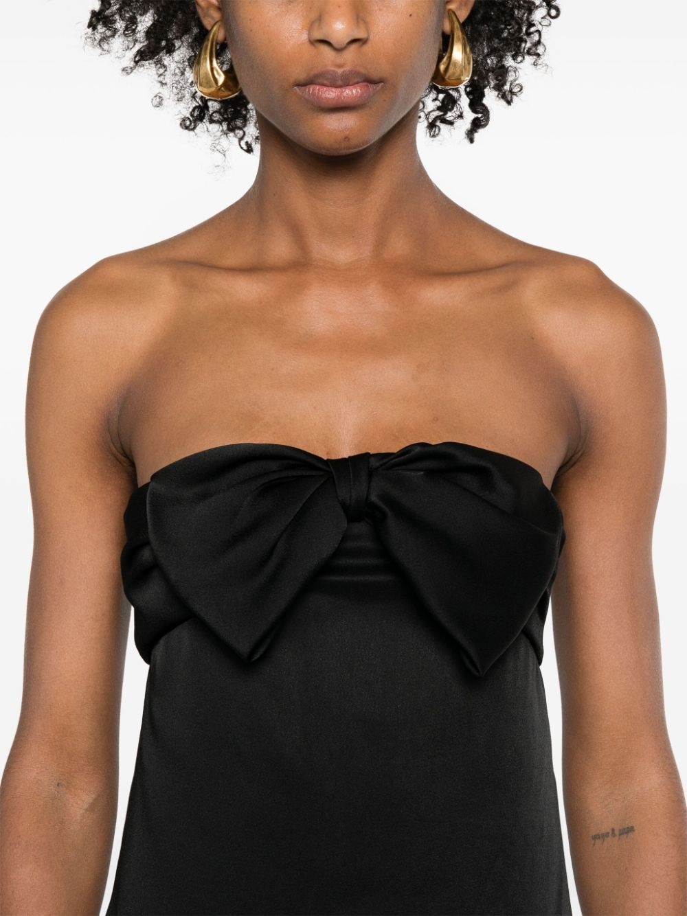 bow-detail strapless mini dress - 5