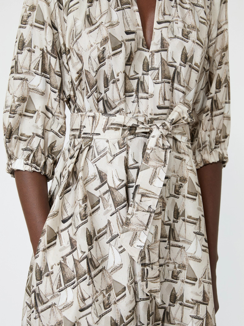 OTTIMO Printed silk dress - STONE 6