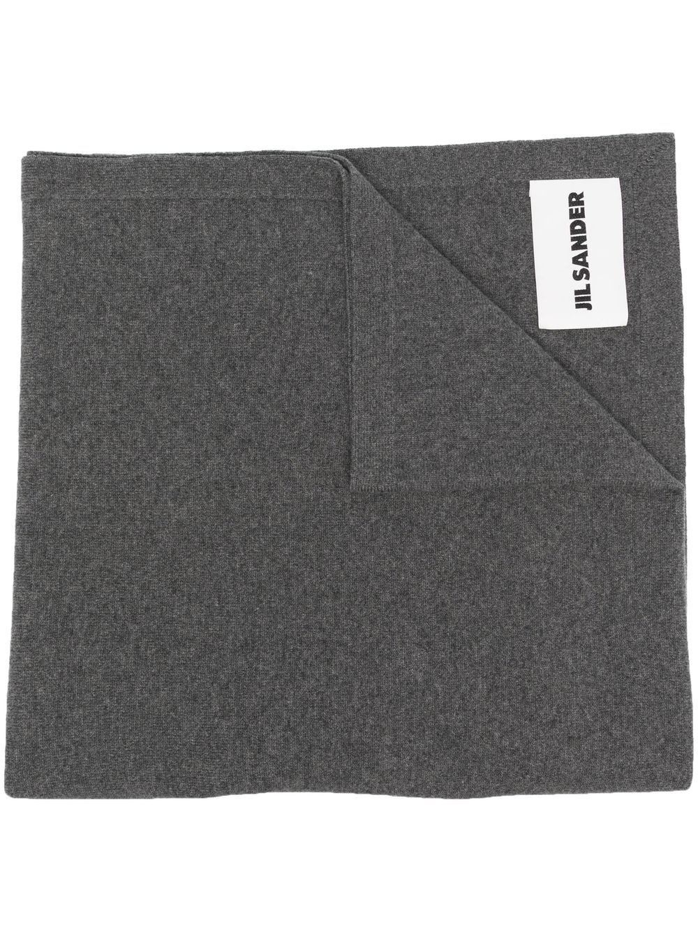 logo-patch cashmere scarf - 1