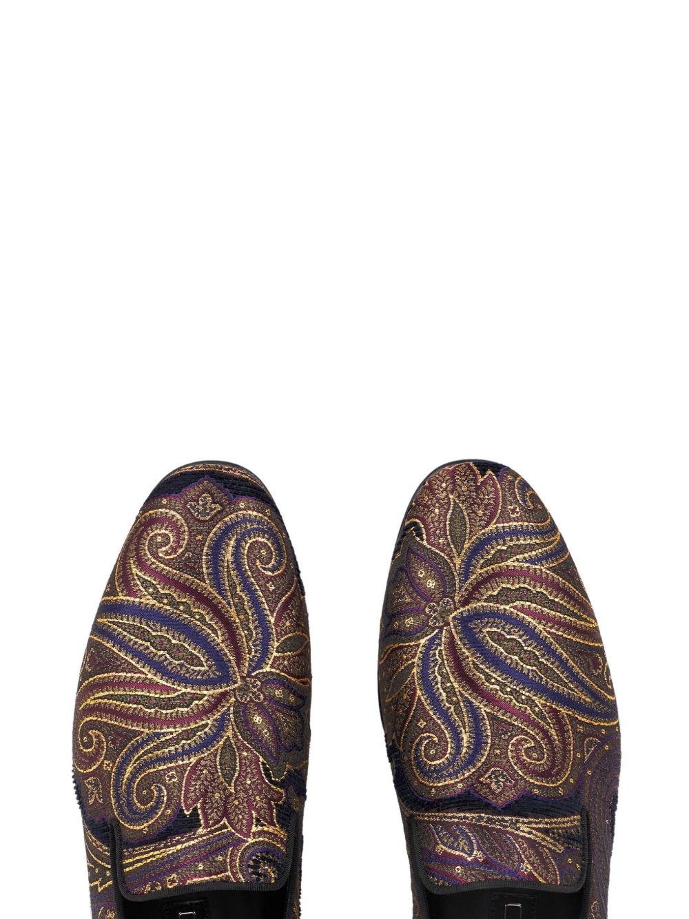 paisley-jacquard loafers - 3