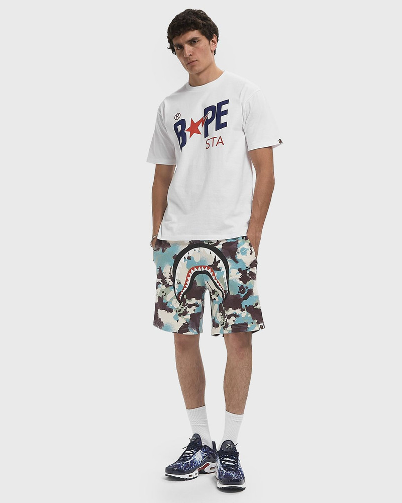 A BATHING APE® MAP CAMO REGULAR FIT SHARK SWEAT SHORTS outlook