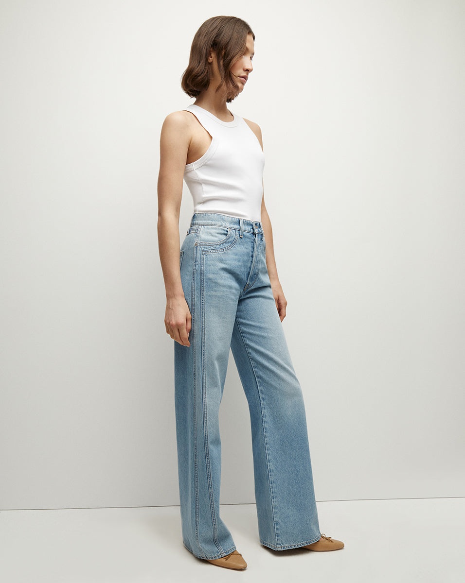 TAYLOR DOUBLE-SEAM WIDE-LEG JEAN - 5