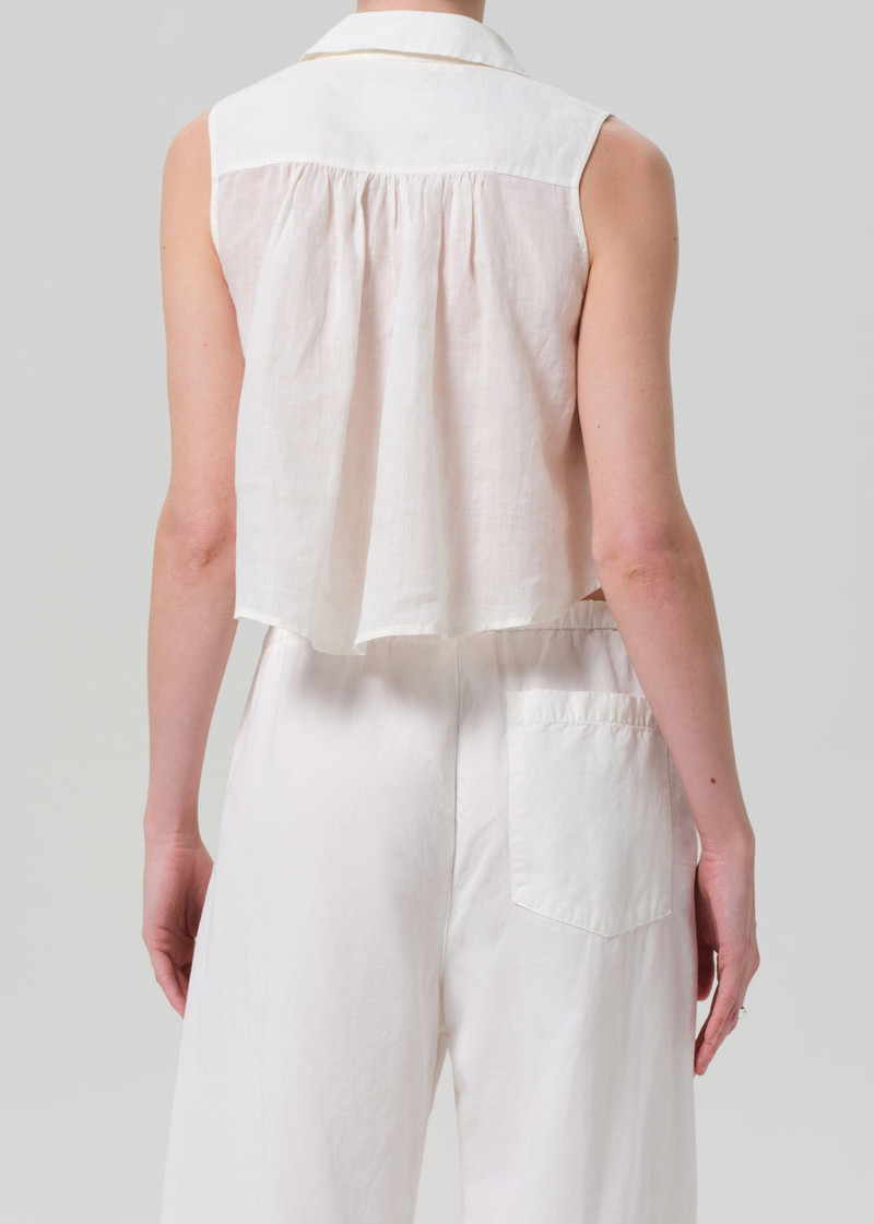 Sleeveless Ambrose Top In Vanilla 3