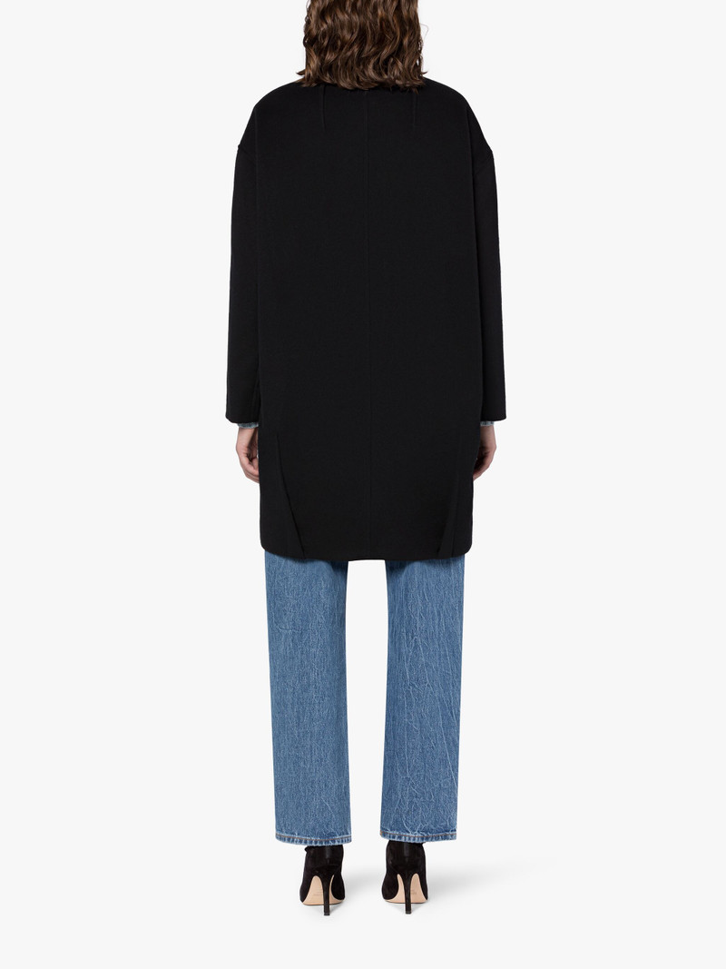 FREDDIE BLACK WOOL & CASHMERE COCOON COAT 4