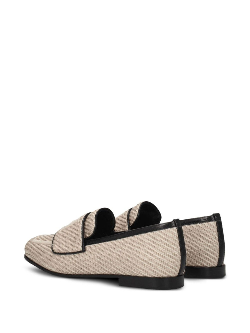 woven leather-trim loafers 3