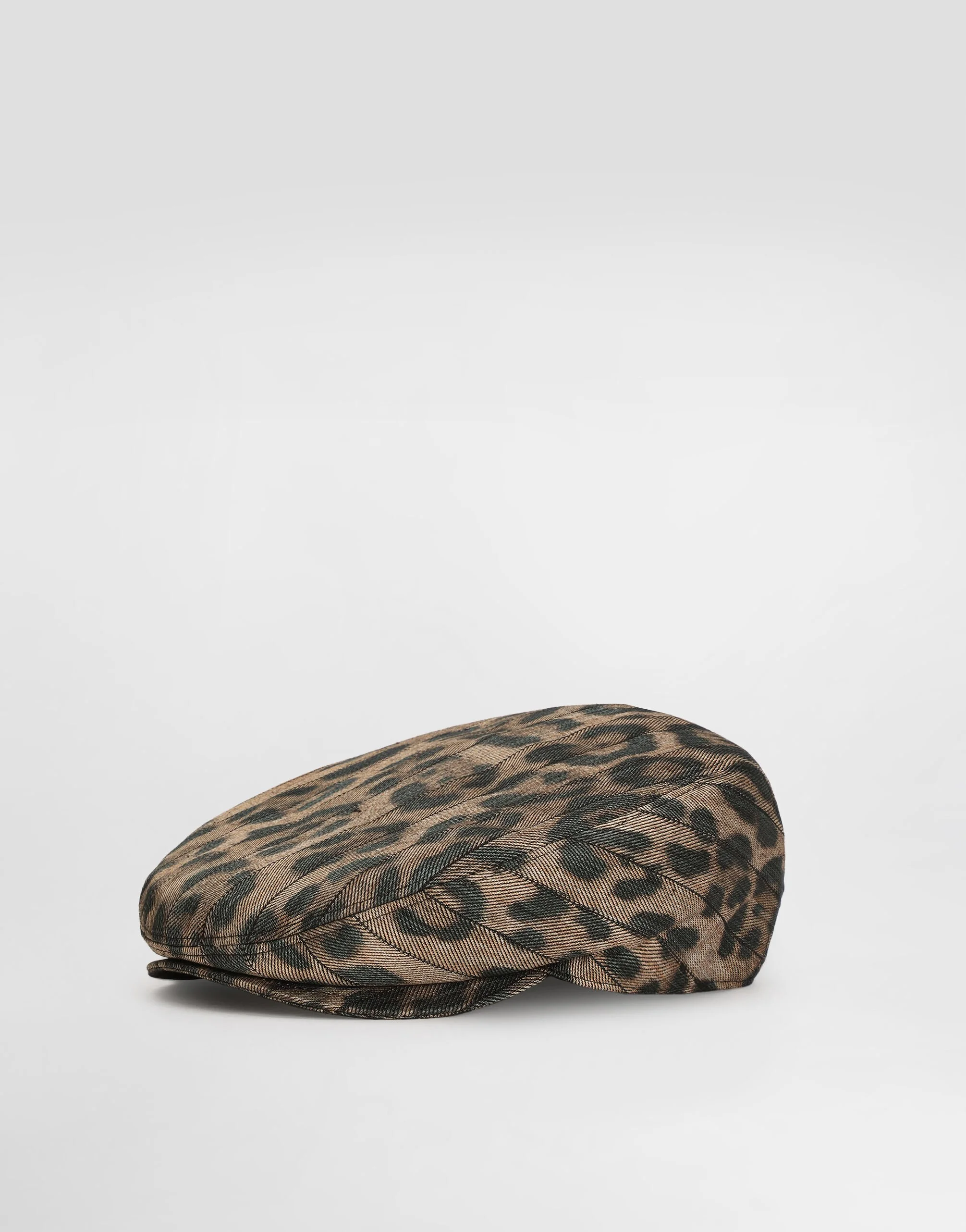 Leopard-print jacquard flat cap - 1