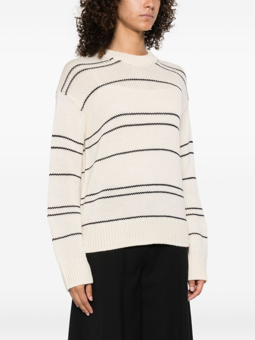 striped crew-neck sweater - 3