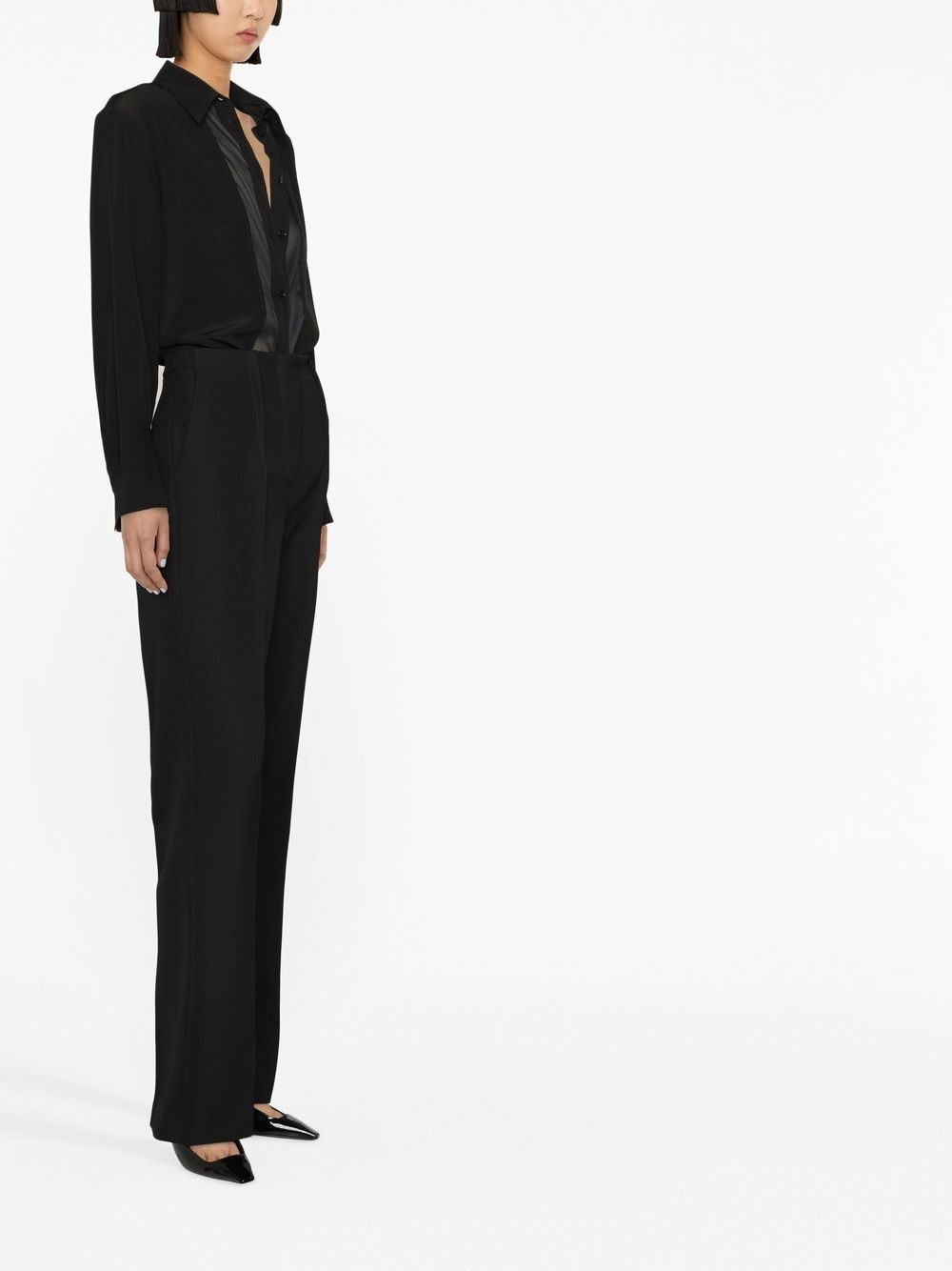 tailored virgin wool slim-cut trousers - 4