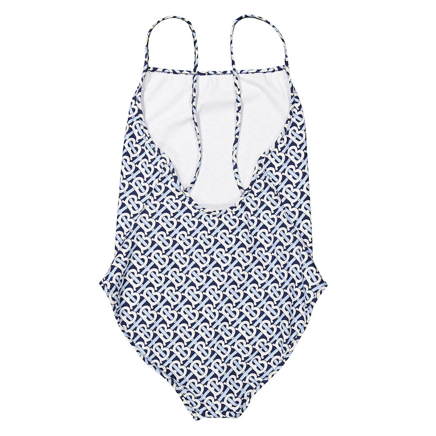 Burberry Blue TB Monogram Print One-Piece Swimsuit - 5