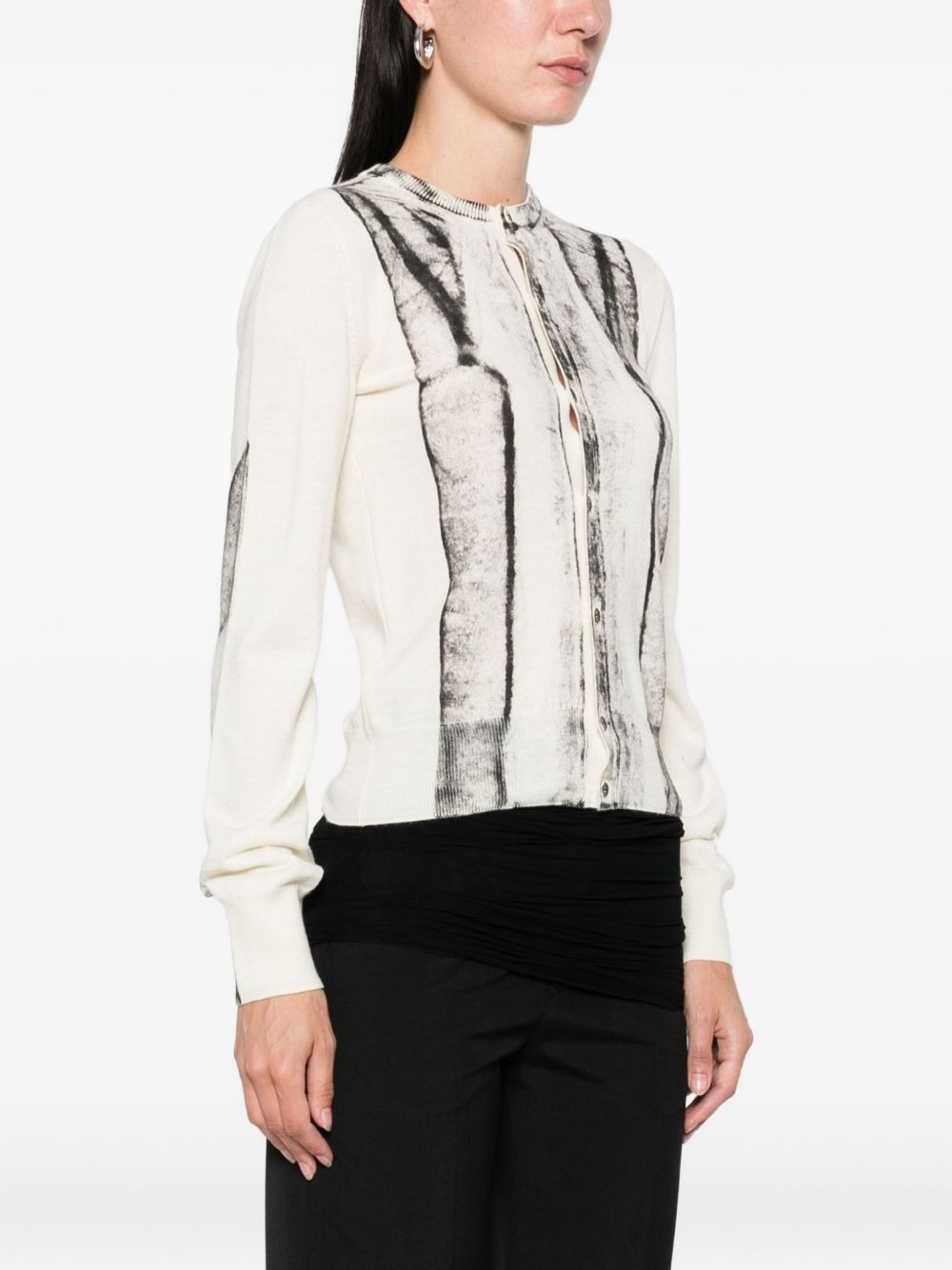 cardigan-print jumper - 3