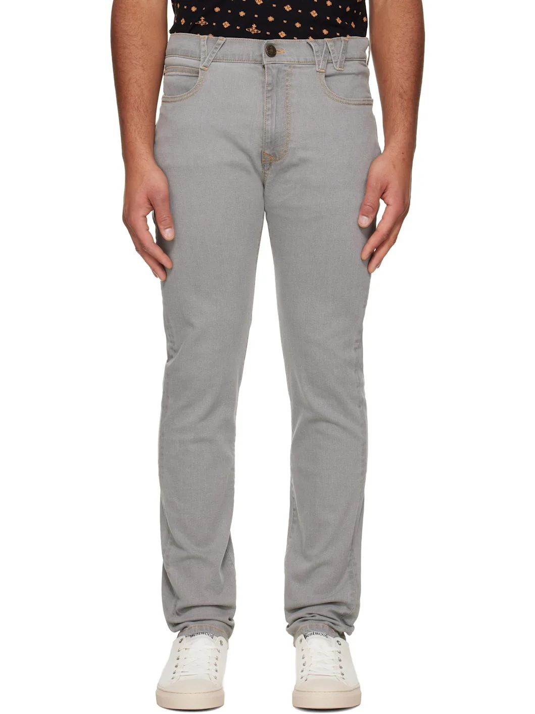 Gray Classic Tapered Jeans - 1