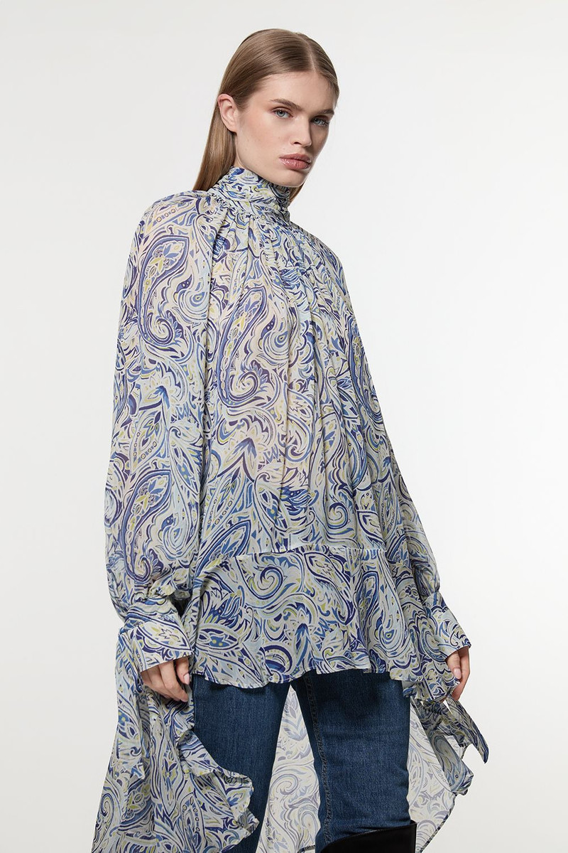 Viscose Crinkle Paisley Frill Detail Tunic 3