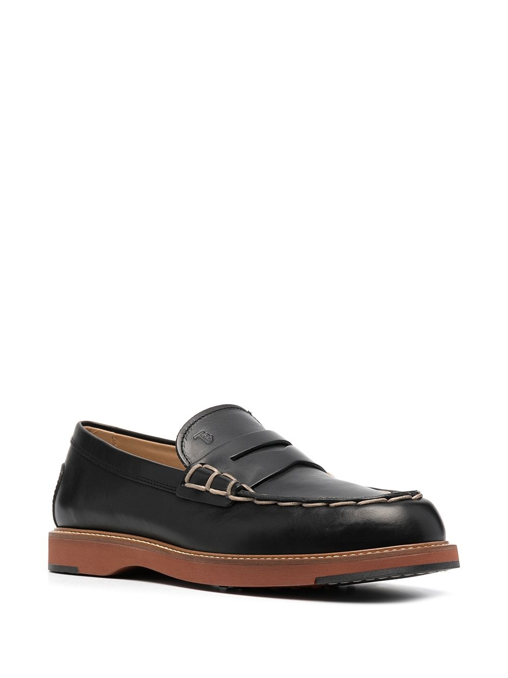 contrast stitching chunky sole loafers - 2