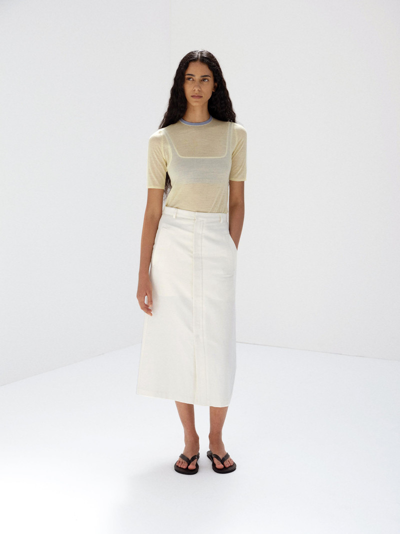 WOOL COTTON LINEN OX SKIRT 4
