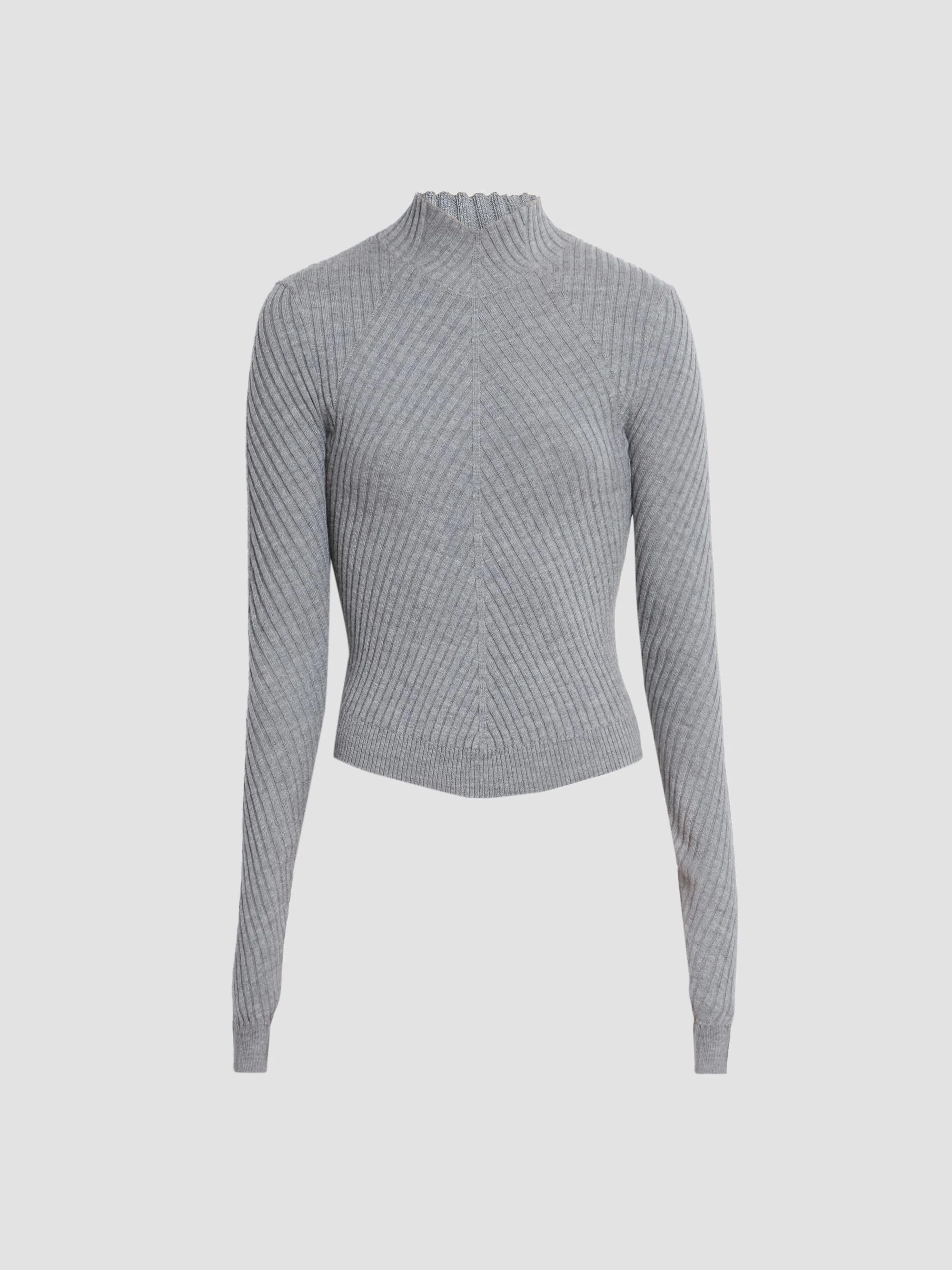 Women's Georgia Merino Wool Sweater - Grey Marl - 1