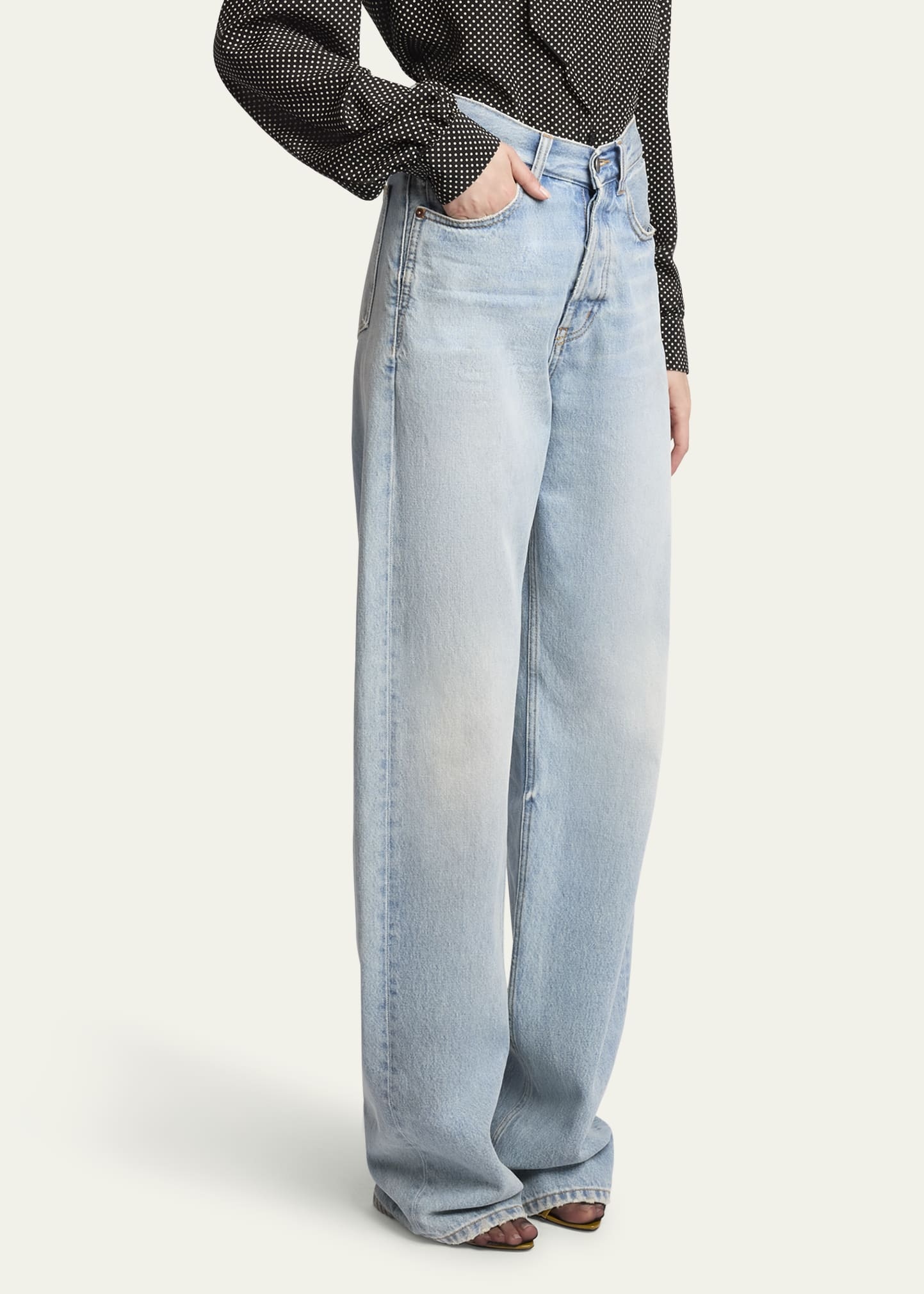 Mid Rise Denim Pants - 4