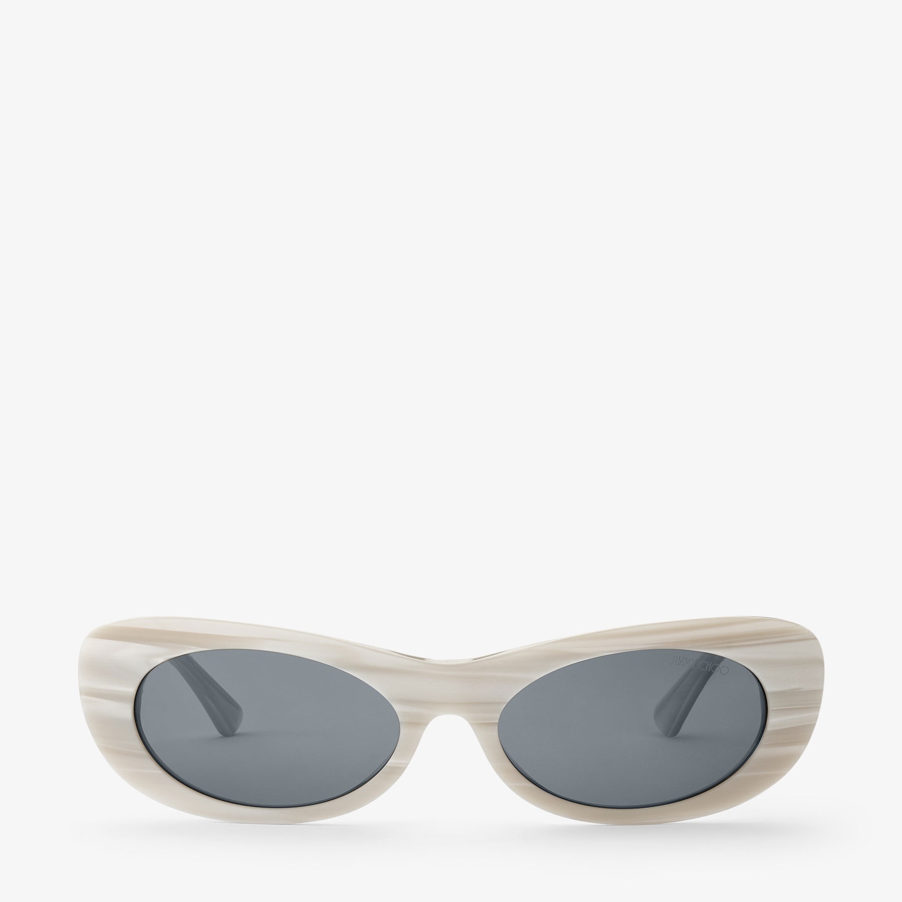 Danny
White Striped Oval Sunglasses - 1