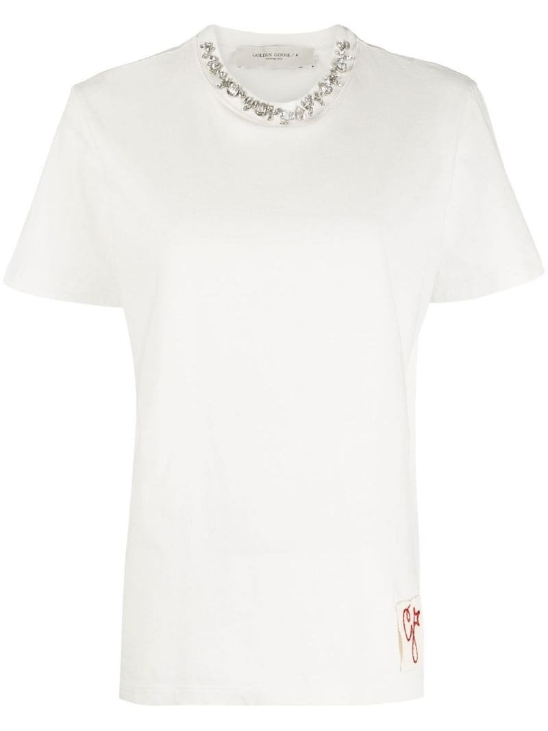 embroidered cotton T-shirt - 1