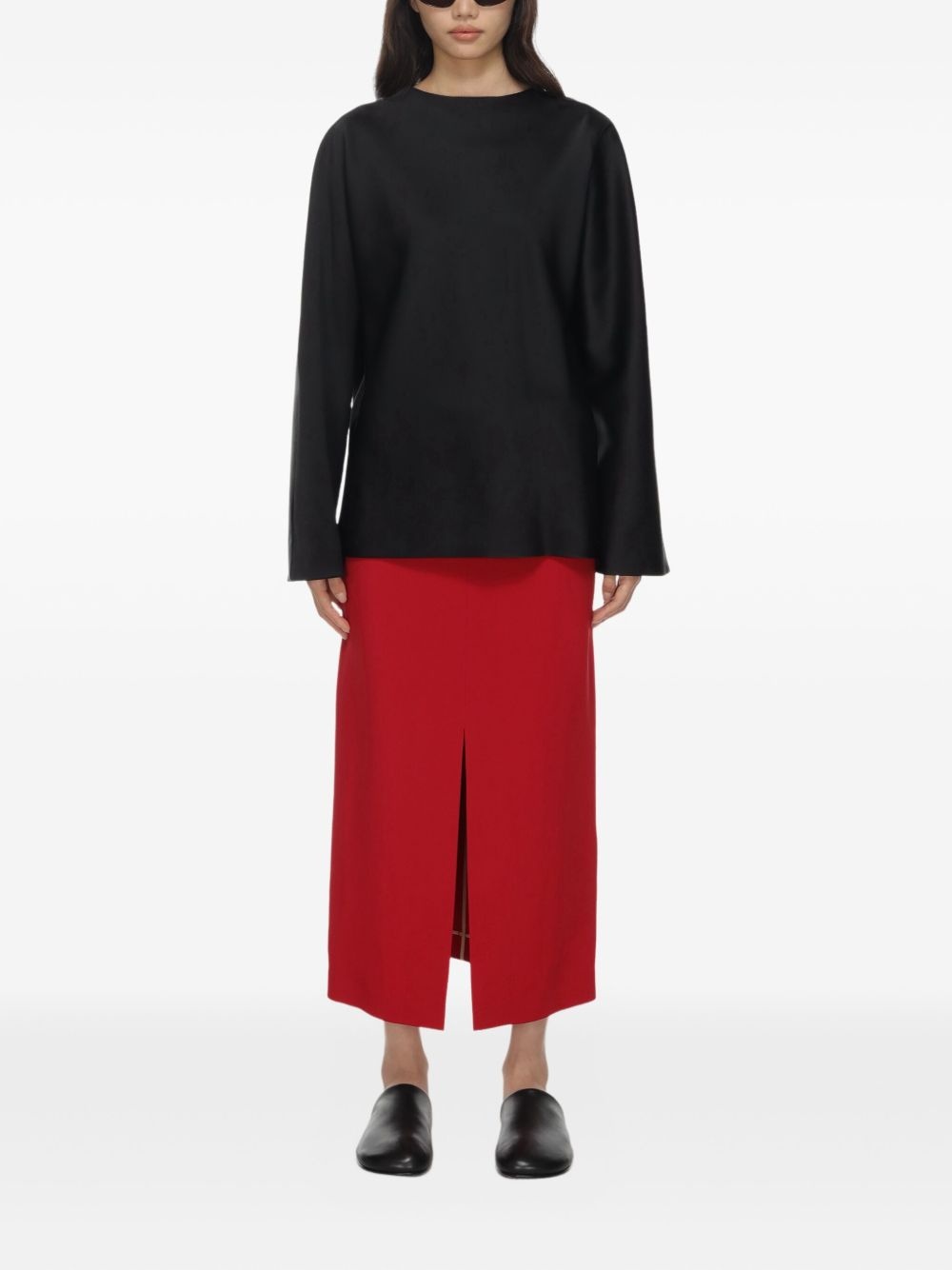 front-slit midi skirt - 2