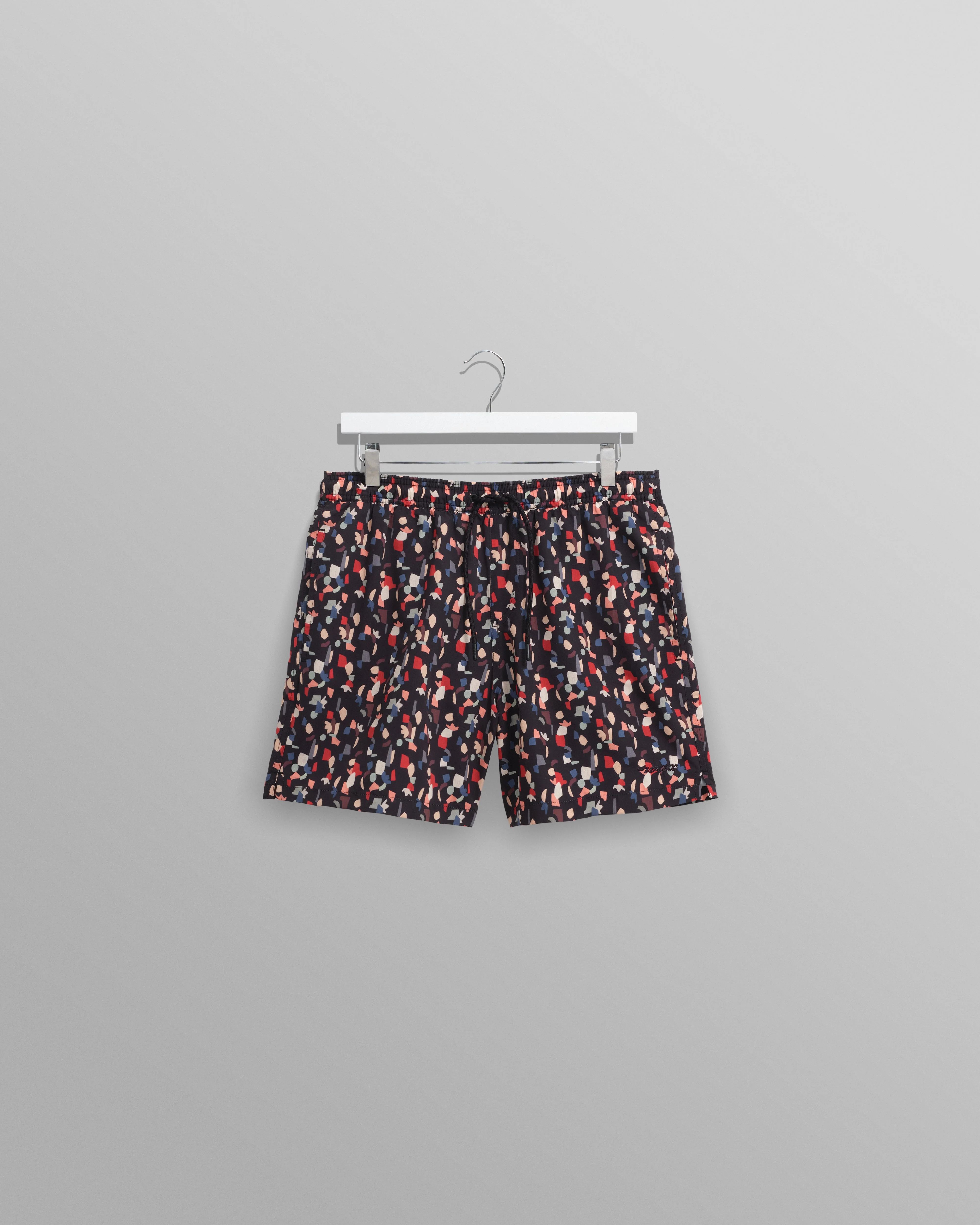 Brockwell - Black Geometric Logo Swim Shorts - 1