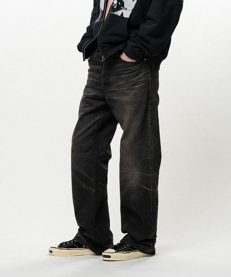 Distressed Straight Denim Pants 6