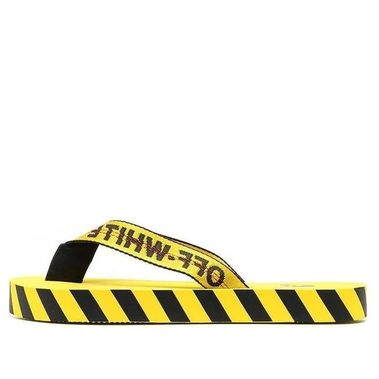Off-White Industrial Flip Flops 'Logo Tape - Yellow' OMIC002R21MAT0021810 - 1