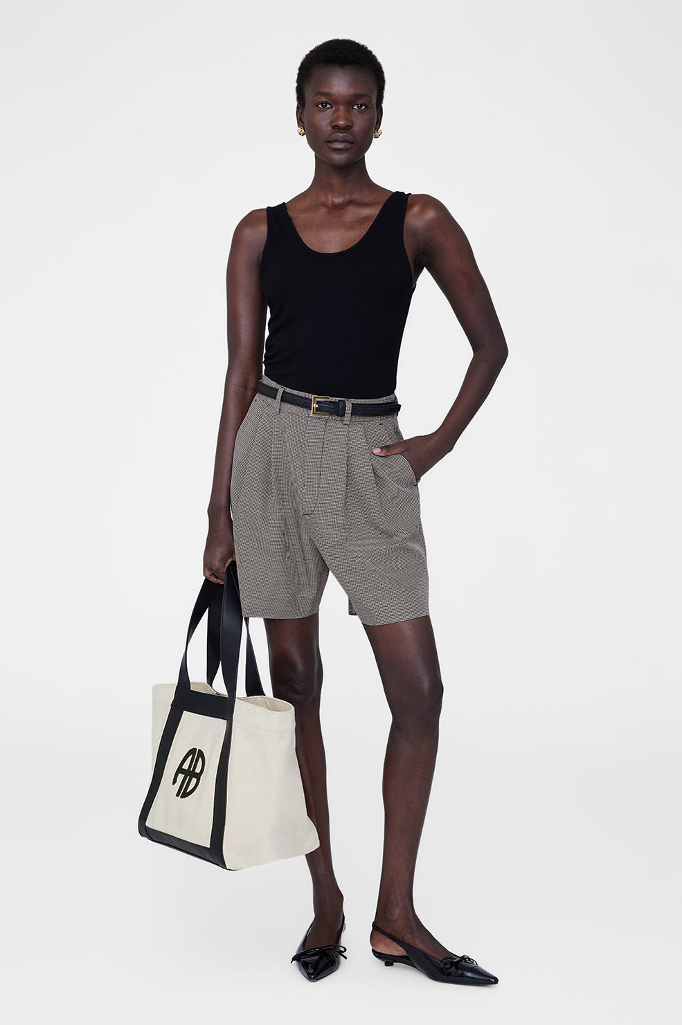 Cara Tote - Natural Canvas With Black - 2
