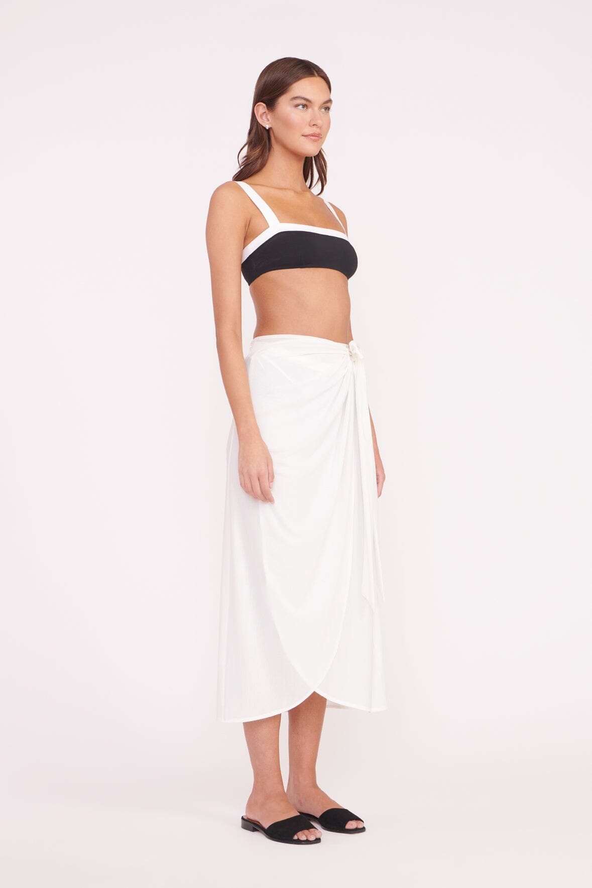 STAUD ANGELICA WRAP SKIRT WHITE - 3