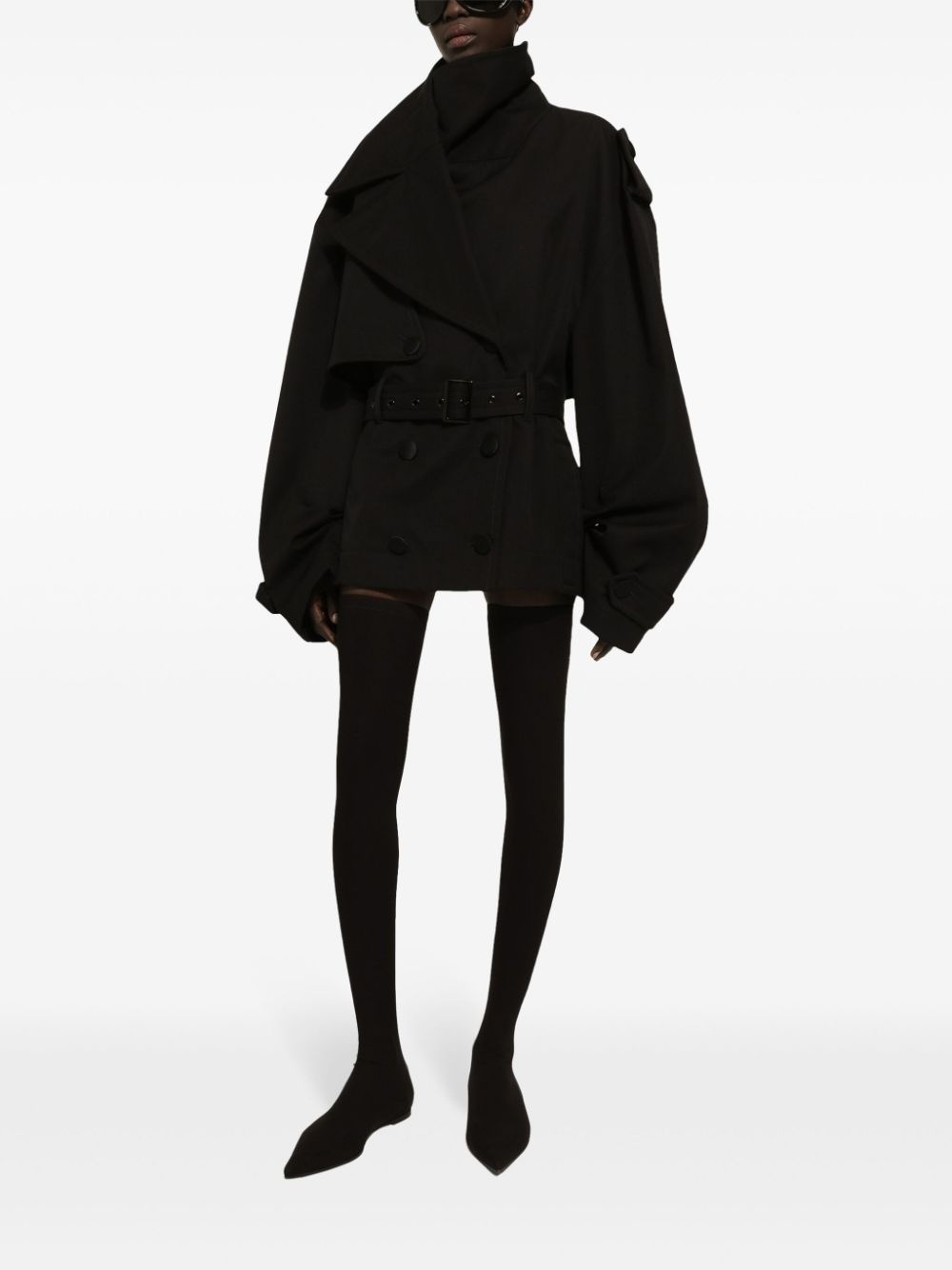 belted double-breasted jacket - 2