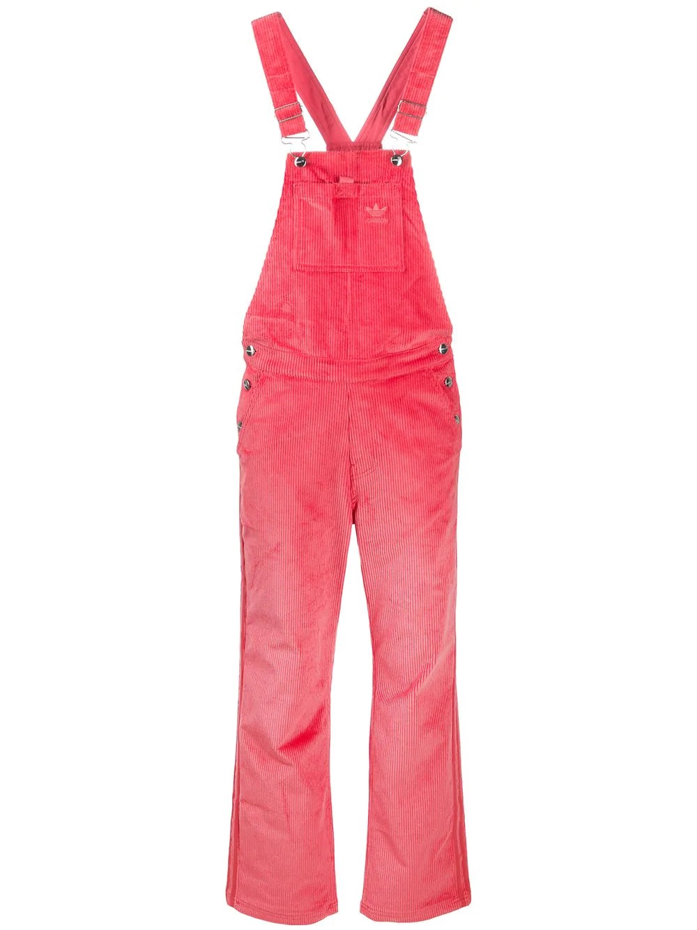 flared corduroy dungarees - 1