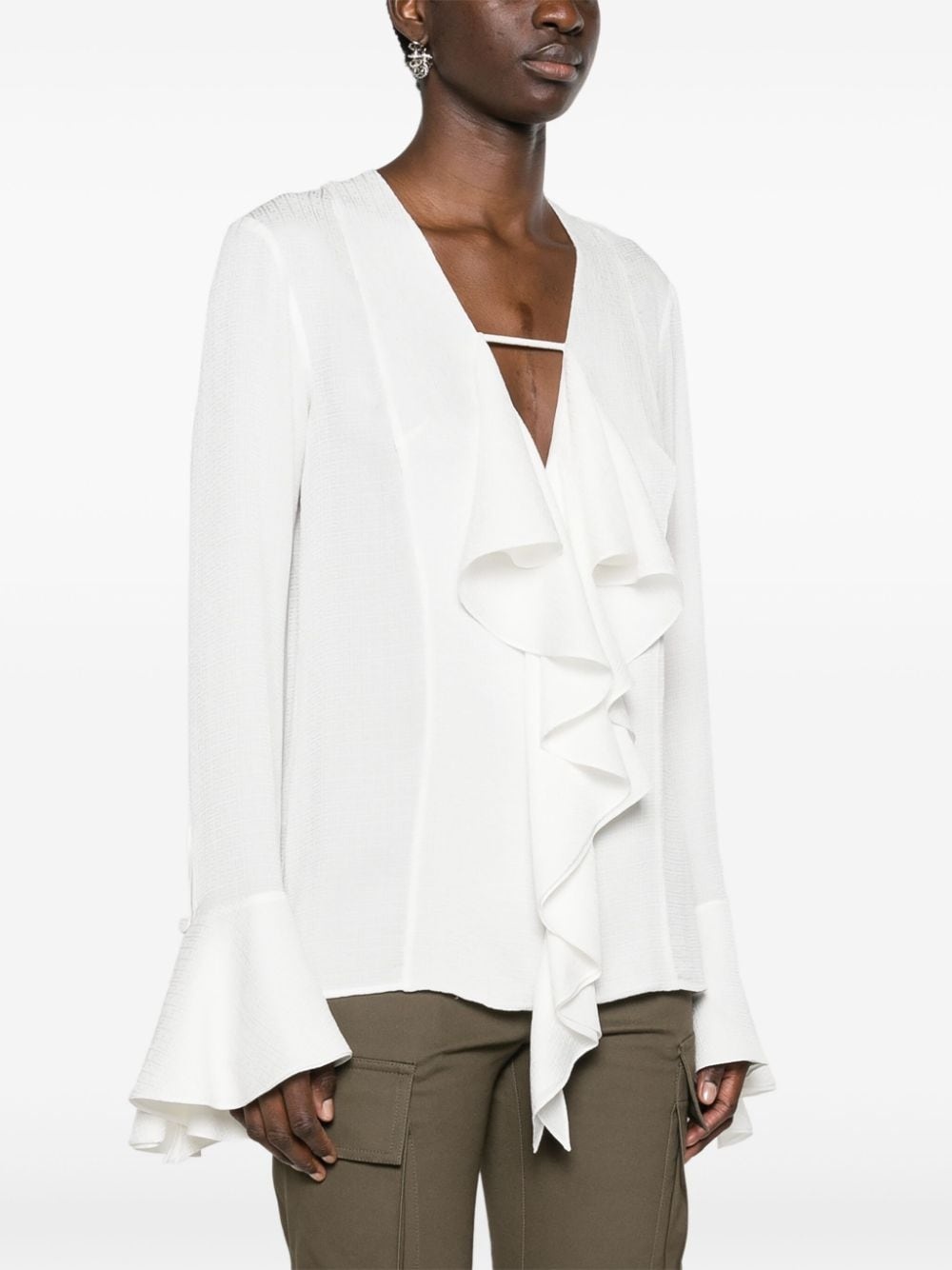 4G-jacquard silk blouse - 3