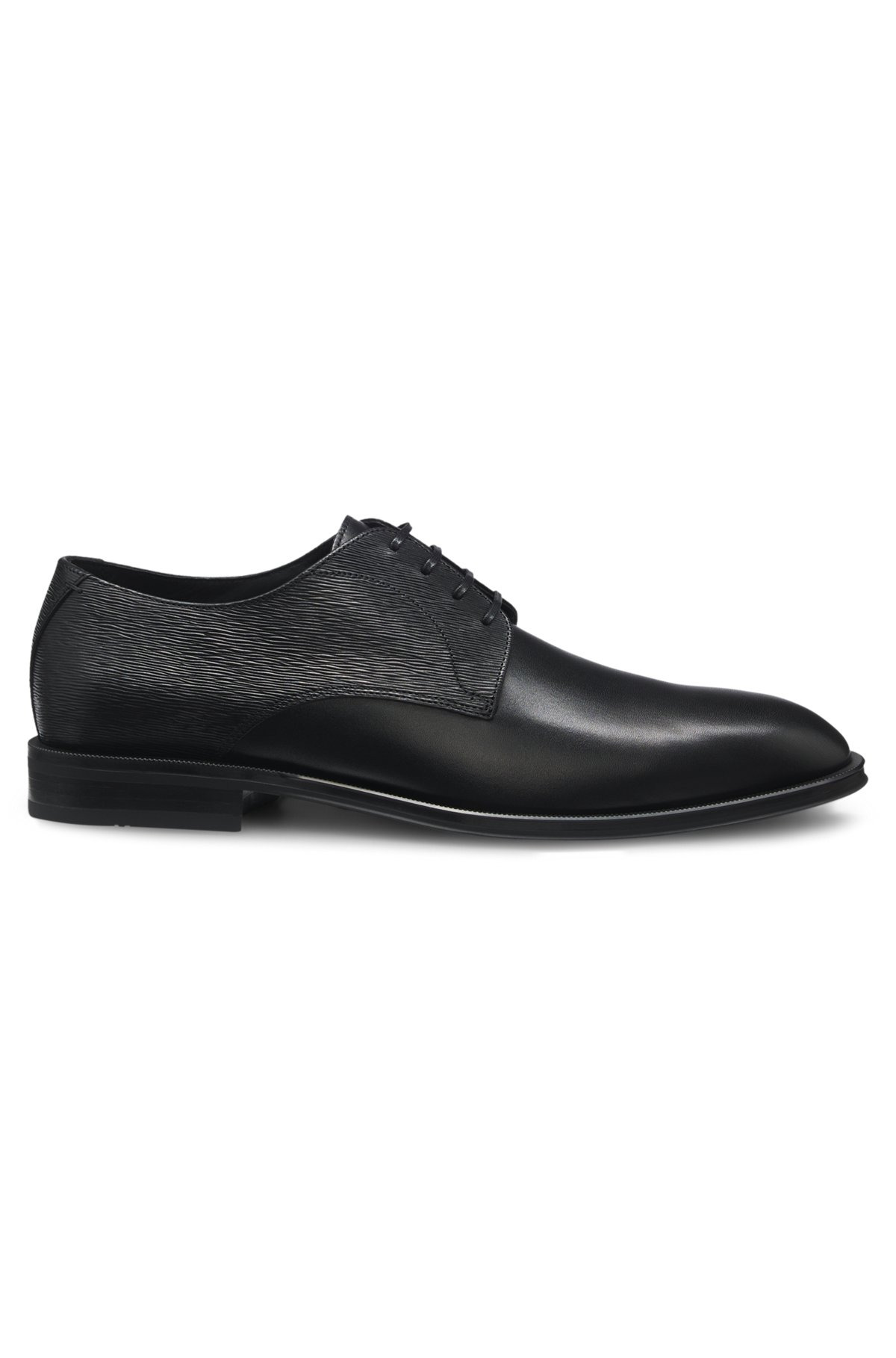 PLAIN AND STRUCTURED DERBY SHOES IN LEATHER - 1