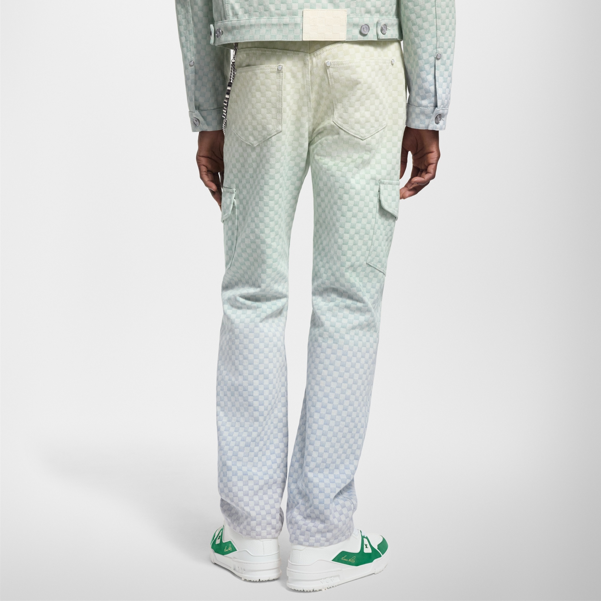 Damier Gradient Jacquard Denim Cargo Pants - 3
