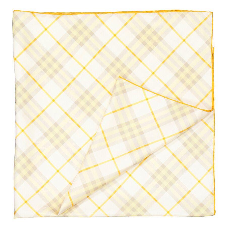 Burberry Check Silk Square Scarf in Wheat - 4