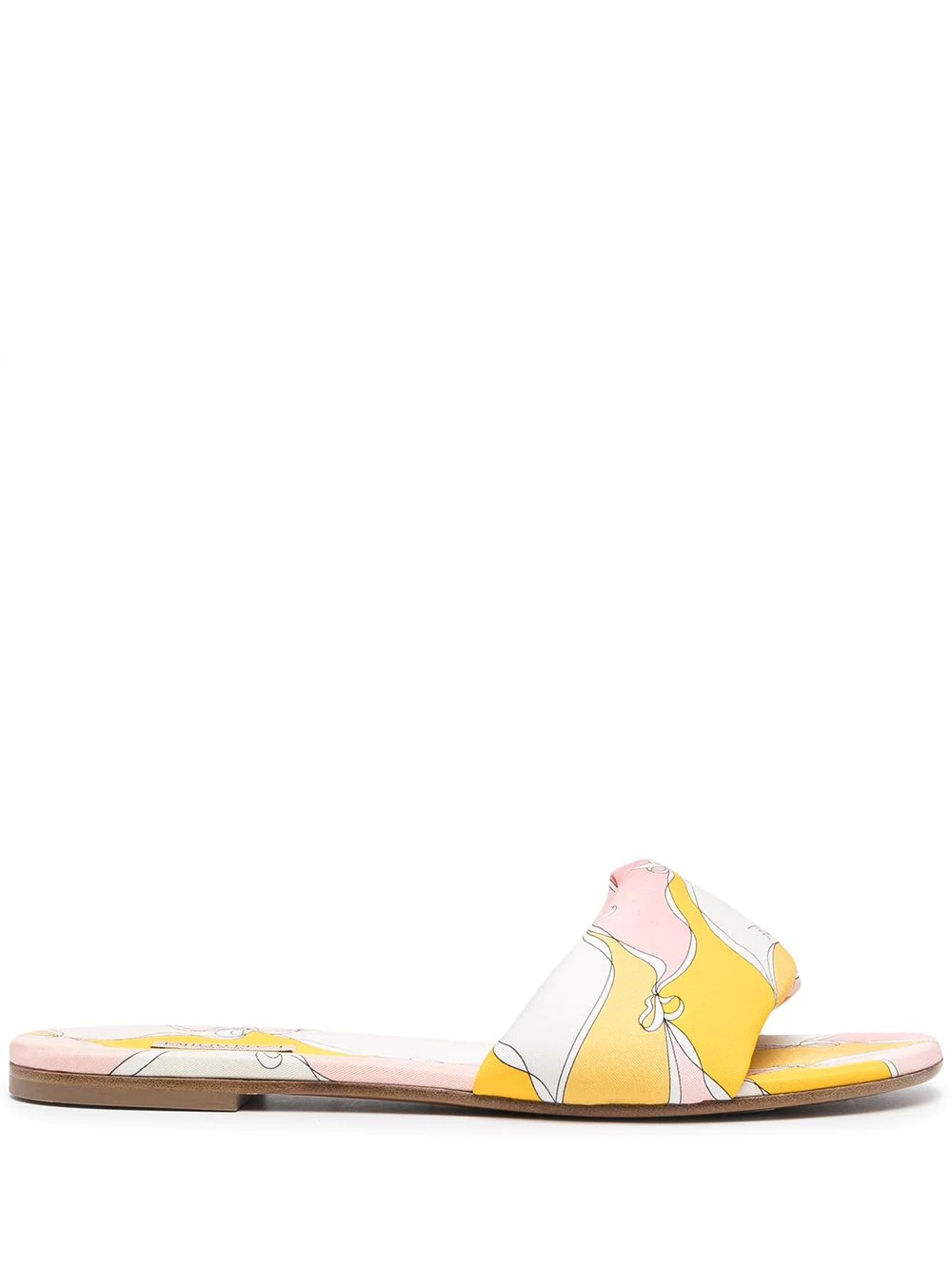 abstract-print flat sandals - 1