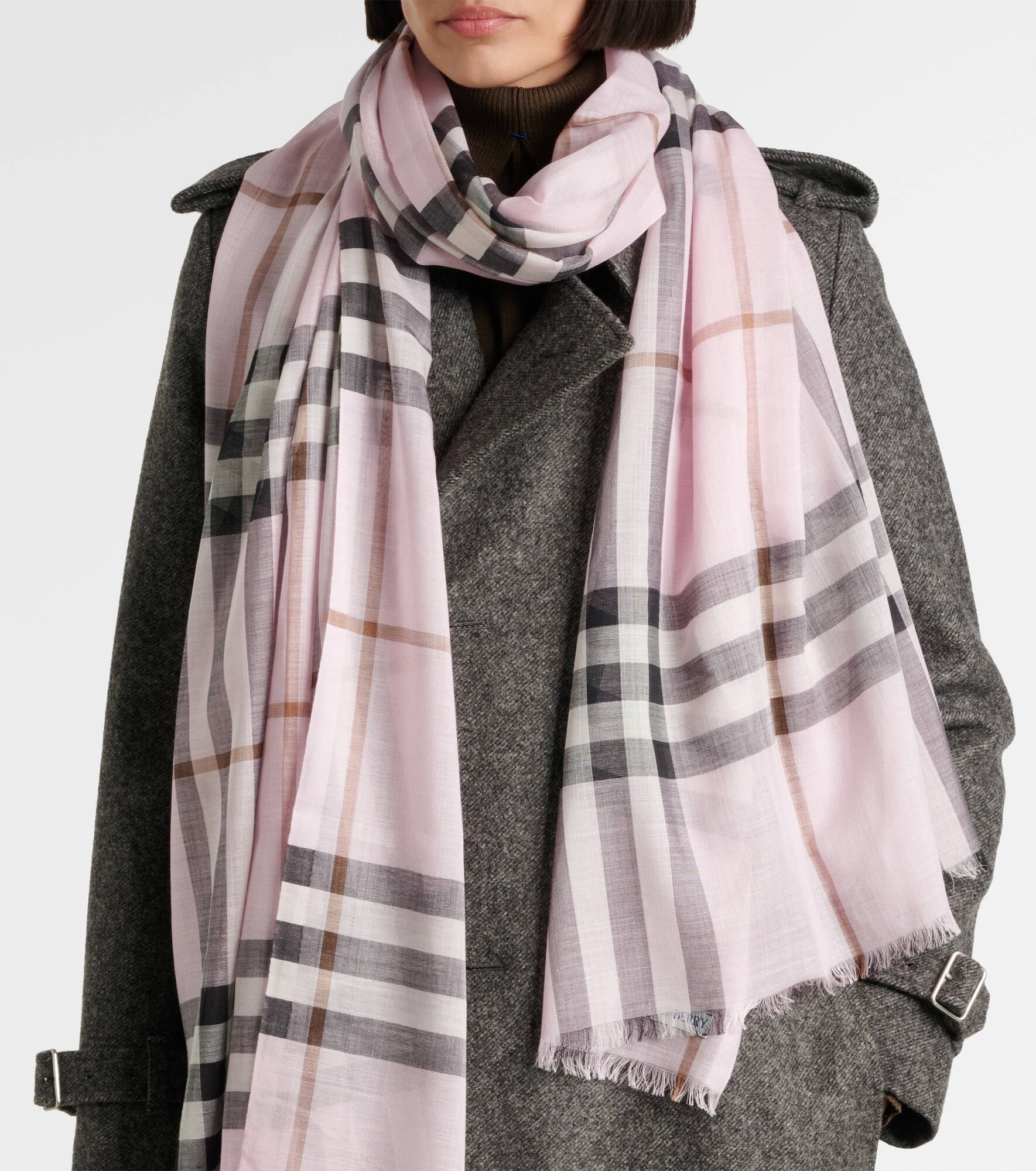 Burberry Check wool and silk scarf - 3