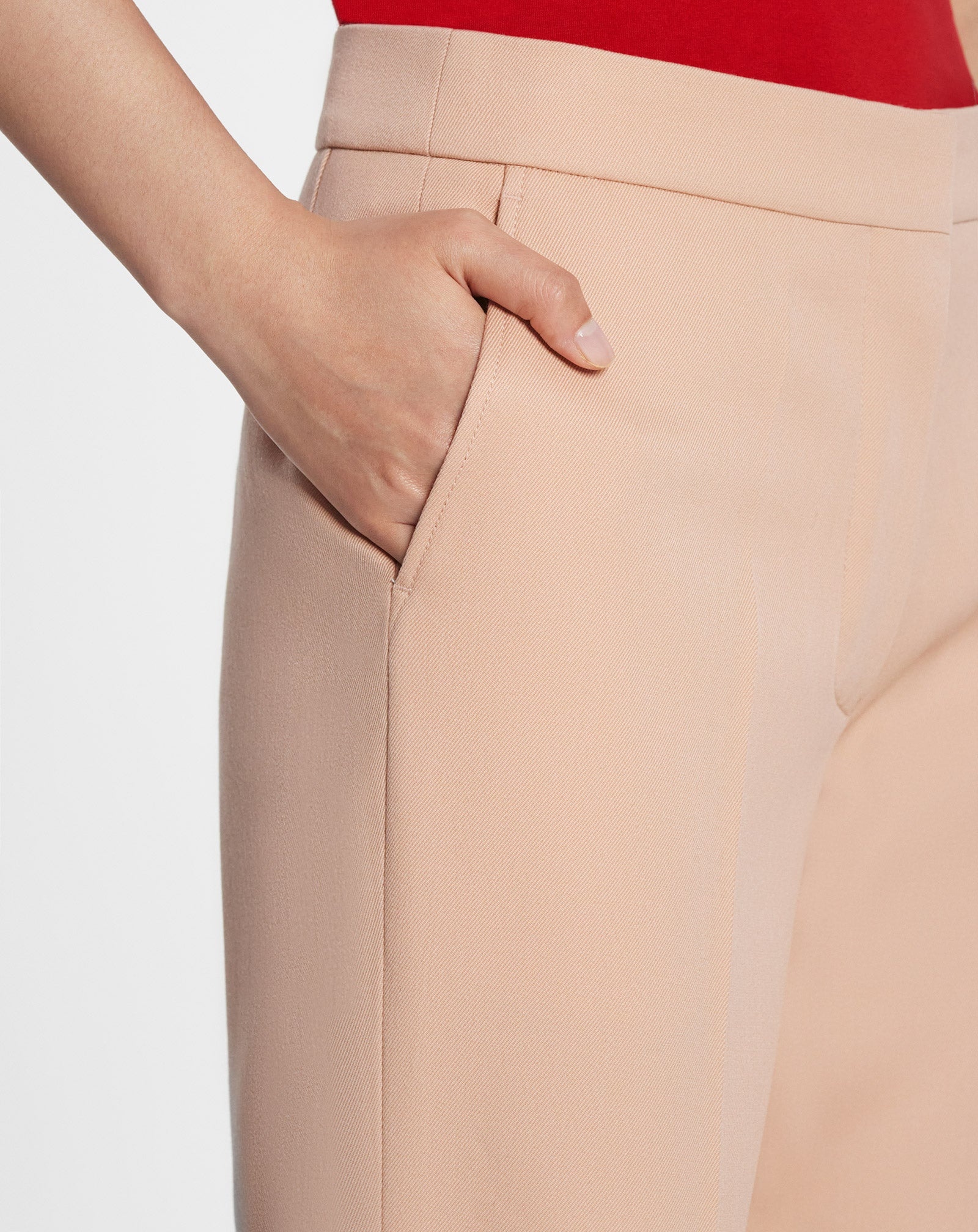 FLARED PANTS WITH EMBROIDERED SILK ORGANZA HEM - 5
